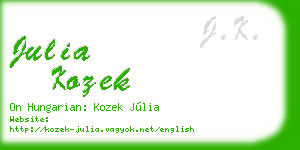 julia kozek business card